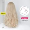Azedssw Long Wave Wig Womens Wig With Bangs Blonde Cospaly Daily Party Synthetic Wigs Natural Fake Hair view 3