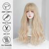 Azedssw Long Wave Wig Womens Wig With Bangs Blonde Cospaly Daily Party Synthetic Wigs Natural Fake Hair view 4