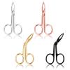 WLLHYF 4 Pieces Eyebrow Tweezers Scissor Handle Set Flat Straight Tip Hair Plucker and Slanted Tip Shaped Eyebrow Facial Remover Stainless Steel Brow Tweezers for Women Men(silver/black/gold/rosegold view 1