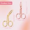 WLLHYF 4 Pieces Eyebrow Tweezers Scissor Handle Set Flat Straight Tip Hair Plucker and Slanted Tip Shaped Eyebrow Facial Remover Stainless Steel Brow Tweezers for Women Men(silver/black/gold/rosegold view 2
