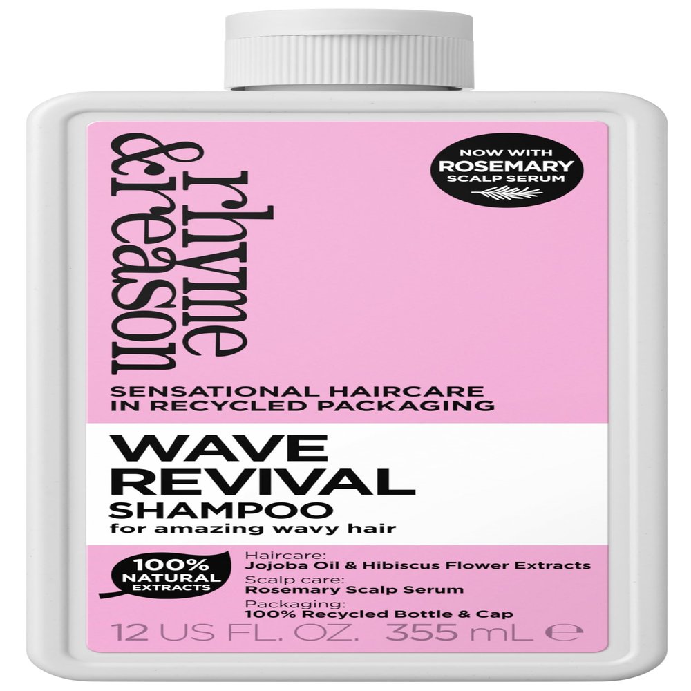 Rhyme & Reason Wave Revival Shampoo & Conditioner SET. 13 Fl. Oz. Each Bottle. To Define & Enhance Wavy Hair. Vegan Cruelty Free., White
