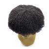 LYRICAL HAIR Afro Curl Mens Toupee Hairpiece African American Human Hair System Replacement 10X8 All Poly Skin PU Curly Hair Unit Toupee for Black Men Wigs (#1 Jet Black, Afro Wavy 12MM) view 4