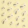 Gold Blue Leaves Press on Nails Medium Square Fake Nails Spring Summer White Matte False Nails Gold Foil Design Acrylic Glossy Artificial Fingernails Spring Stick on Nails for Women 24Pc view 4