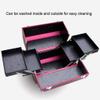BELWEIS Tool Box Organizer Toolbox Makeup Train Case Professional Cosmetic Box Portable Aluminum Makep Box with Foldable 4 Trays and 2 Lock and Buckle Toolbox for Tools view 3
