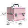BELWEIS Tool Box Organizer Toolbox Makeup Train Case Professional Cosmetic Box Portable Aluminum Makep Box with Foldable 4 Trays and 2 Lock and Buckle Toolbox for Tools, Gray view 2