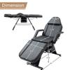 Brisca Massage Salon Tattoo Chair with Two Trays,Esthetician Bed W/Hydraulic Stool and Multi-Purpose 3-Section Facial Table,for Barber,Mani-pedis,Spa,Black view 2