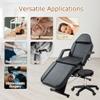 Brisca Massage Salon Tattoo Chair with Two Trays,Esthetician Bed W/Hydraulic Stool and Multi-Purpose 3-Section Facial Table,for Barber,Mani-pedis,Spa,Black view 3