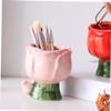 5pcs Makeup Brush Storage Container Makeup Brush Holder Pen Holder Pencil Holder Makeup Brush Container Makeup Brush Pot Vintage Small Shelf Ceramics Penholder Pink (Pinkx2pcs 9.50X8.80X7.50CMx2pcs) view 4