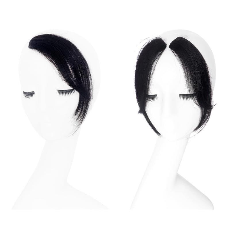 25cm/10inch Hand Tied Eight Bangs Human Hair for Woman for Hair Loss (Natural color,Human Hair)
