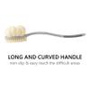 Arswin Shower Body Brush with Bristles and Large Pumpkin Loofah,Back Scrubber Bath Mesh Sponge with Anti-Slip Curved Long Handle for Skin Exfoliating,Massage Bristles for Wet or Dry,Men Women (Grey) view 2