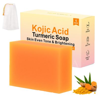 HOYEHOLA Kojic Acid Turmeric Soap Bar - Dark Spot Remover for Face Body, Even Skin Tone Moisturizing & Nourishing Natural Ingredients