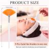 9 Pieces Facial Fan Mask Brushes, Soft Facial Applicator Brushes Tools for Peel Glycolic Makeup for Mud Cream(Pink,Yellow,White) view 2