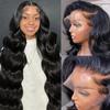 20 Inch Body Wave Lace Front Wigs Human Hair For Black Women 136 HD Transparent Lace Front Wig Natural Black Color 180% Density Pre Plucked With Baby Hair view 4