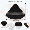 2pcs Triangle Powder Puff Makeup Sponge Powder Puffs for Face Powder Loose Powder, Velour Cosmetic Foundation Sponge Setting Powder Puff Beauty Makeup Tool Wet Dry, Black view 4
