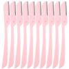 Beaupretty 10pcs Foldable Eyebrow Razors for Women Stainless Steel Trimmers Protective Design for Safe Shaving Compact Makeup Tools for Travel and Personal Grooming view 1