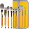 15 Beginners Set New Loose Powder Foundation Brush Eye Shadow Makeup Tools-Professional Makeup Brushes Essential Cosmetics with Case Ideal gift view 1