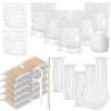 Heigble 2700 Count Hotel Vanity Set Bulk 1000 Cotton Balls 500 Cotton Rounds 1000 Swabs with Double Round Tip 200 Dental Floss Picks for Face Makeup Removal Toiletries view 1
