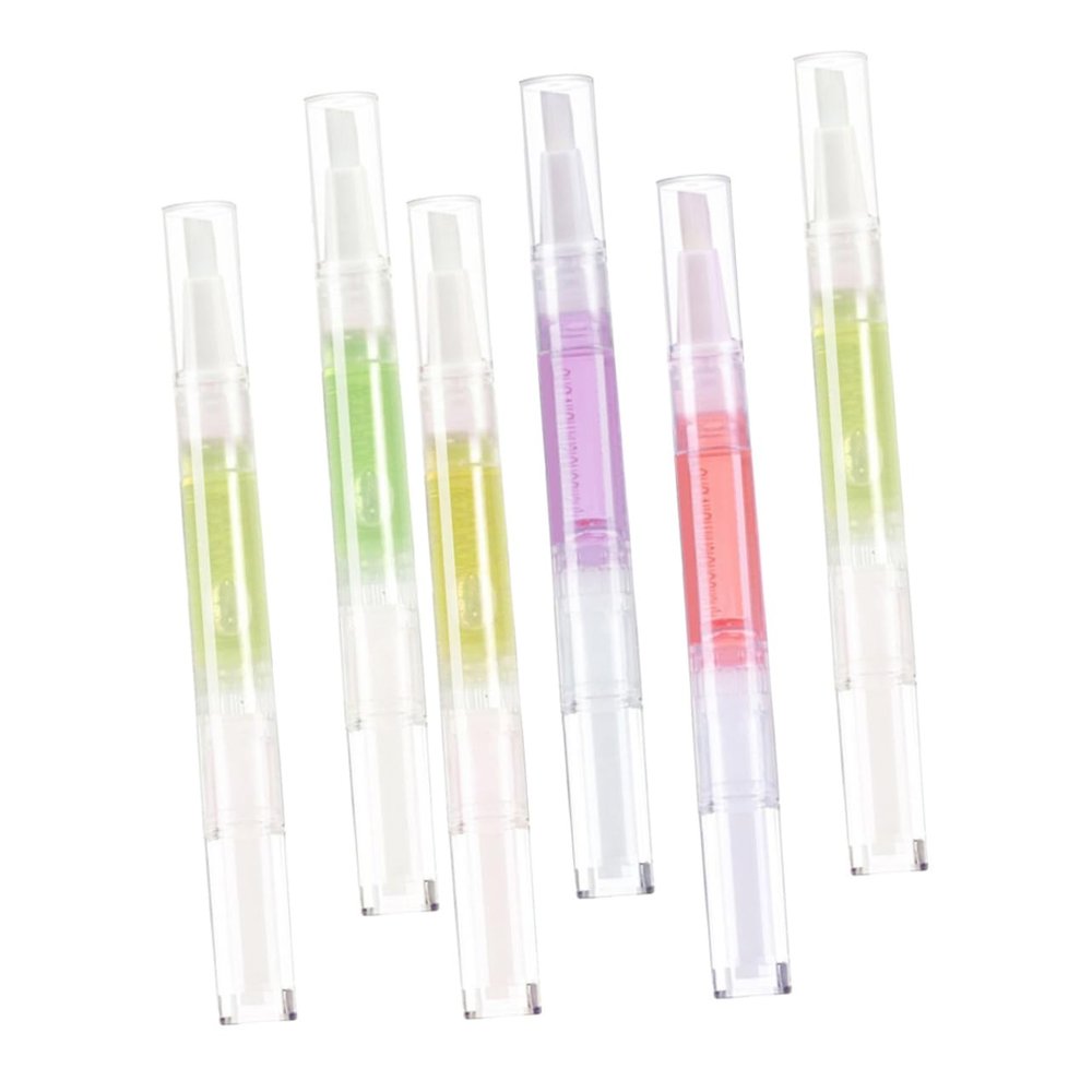 Hemoton 6pcs Cuticle Oil Pen Nourishing Nail for Softening Repairing Hangnails Convenient Brush Tip Lightweight Portable for Go Manicure Care
