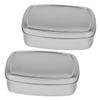 Ciieeo 2pcs Portable Travel Soap Cases Aluminum Soap Makeup Box Earphone Storage view 1