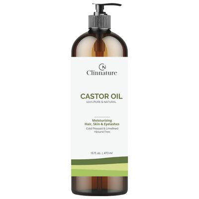 Castor Oil 16 oz for Hair & Eyelash Growth | Aceite de Ricino Grande Cold-Pressed, Hexane-Free, Large Glass Bottle with Dropper