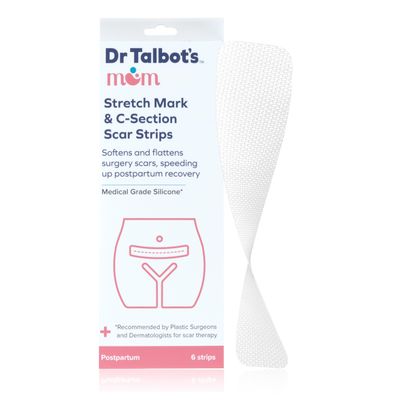 Dr. Talbot's Mom Stretch Mark & C-Section Scar Strips - Medical Grade Silicone Scar Strips to Soften and Flatten Surgical Scars - 6 Count (60-Day Supply)