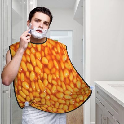 Baked Bean Beard Bib Hair Catcher For Men Shaving,Men Beard Apron Gift For Fathers Day/Anniversary/Valentines Day/Christmas