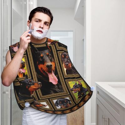 Doberman Dog Beard Bib Hair Catcher For Men Shaving,Men Beard Apron Gift For Fathers Day/Anniversary/Valentines Day/Christmas