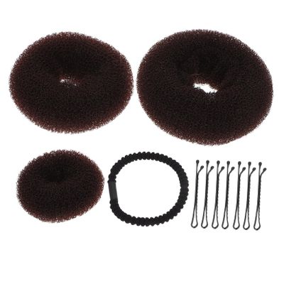 VINTORKY Hot Hair Donut Bun Ring Maker Easy Bun Maker for Women Hairpin Clip Hair Band Brown for Weddings Proms Parties