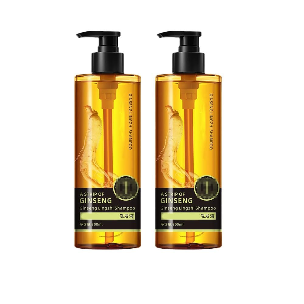 Ginseng Oil Control Anti-Hair Loss Shampoo, Oil Control Anti-Dandruff Shampoo, Hair Care Shampoo, Anti-Alopecia Shampoo, 300ml. (Size : 2Count (Pack of 2))