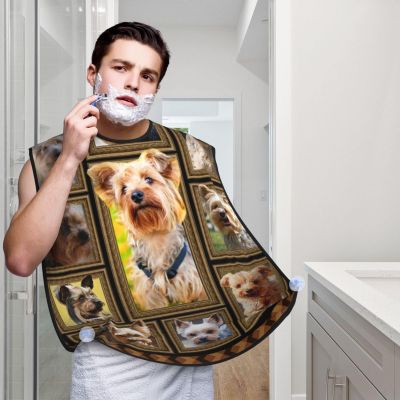 Yorkshire Terrier Dog Beard Bib Hair Catcher For Men Shaving,Men Beard Apron Gift For Fathers Day/Anniversary/Valentines Day/Christmas