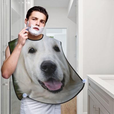 Golden Retriever Dogs Beard Bib Hair Catcher For Men Shaving,Men Beard Apron Gift For Fathers Day/Anniversary/Valentines Day/Christmas