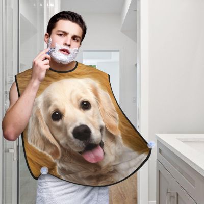 Golden Retriever Beard Bib Hair Catcher For Men Shaving,Men Beard Apron Gift For Fathers Day/Anniversary/Valentines Day/Christmas