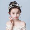 SGeneE A Tiara and Crown Hairbands Wedding Hair Accessories for Women Girls Hairwear Dragonfly Shape Crystal Pearl Beads Gift view 3