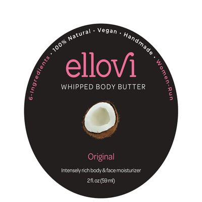 Ellovi All-Natural Luxuriously Whipped Body Butter - Original - Pure Enough to Eat - Made With Just 6 Vegan Ingredients - 100% Plant-Based Moisturizer For Naturally Healthy Skin (2 fl. oz/59ml)
