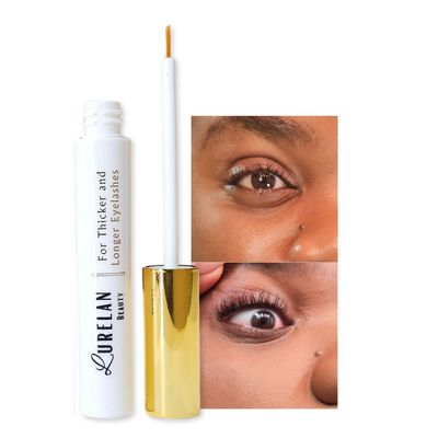 eyelash growth serum oil, safe with fast result lash enhancing serum organic castor oil, rosemary oil, ginseng extract etc, by Lurelan Beauty, Gold