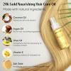 GREEONIL 24K Gold Argan, Coconut, and Olive Oil Serum for Frizz Control, Shine, and Split End Repair - Nourishing Hair Treatment with Vitamin E, 2.02 fl oz, 60ml view 2