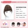 NAYOO Bangs Hair Clip- Brown Fake Bangs 100% Real Human Hair Extensions French Bangs for Women Fringe with Temples Hairpieces Curved Bangs for Daily Wear view 2