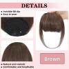 NAYOO Bangs Hair Clip- Brown Fake Bangs 100% Real Human Hair Extensions French Bangs for Women Fringe with Temples Hairpieces Curved Bangs for Daily Wear view 3