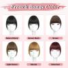 NAYOO Bangs Hair Clip- Brown Fake Bangs 100% Real Human Hair Extensions French Bangs for Women Fringe with Temples Hairpieces Curved Bangs for Daily Wear view 4