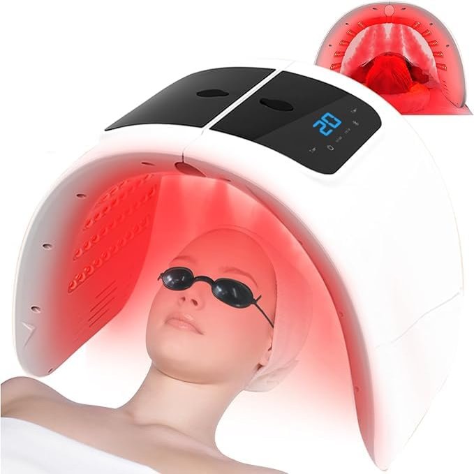 BEICNWOD 7 Color LED Face Mask with Spray, Red Light Therapy Facial Skin Care Device for Home Use