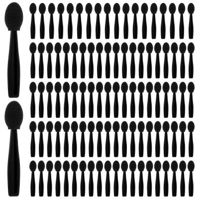 Eyeshadow Applicators, 100PCS Disposable Eyeshadow Brush Set Dual Sides Eye Shadow Brushes Mini Portable Travel Eye Shadow Applicator Sticks Multipurpose Eye Makeup Brushes with Sponge Tip for Women