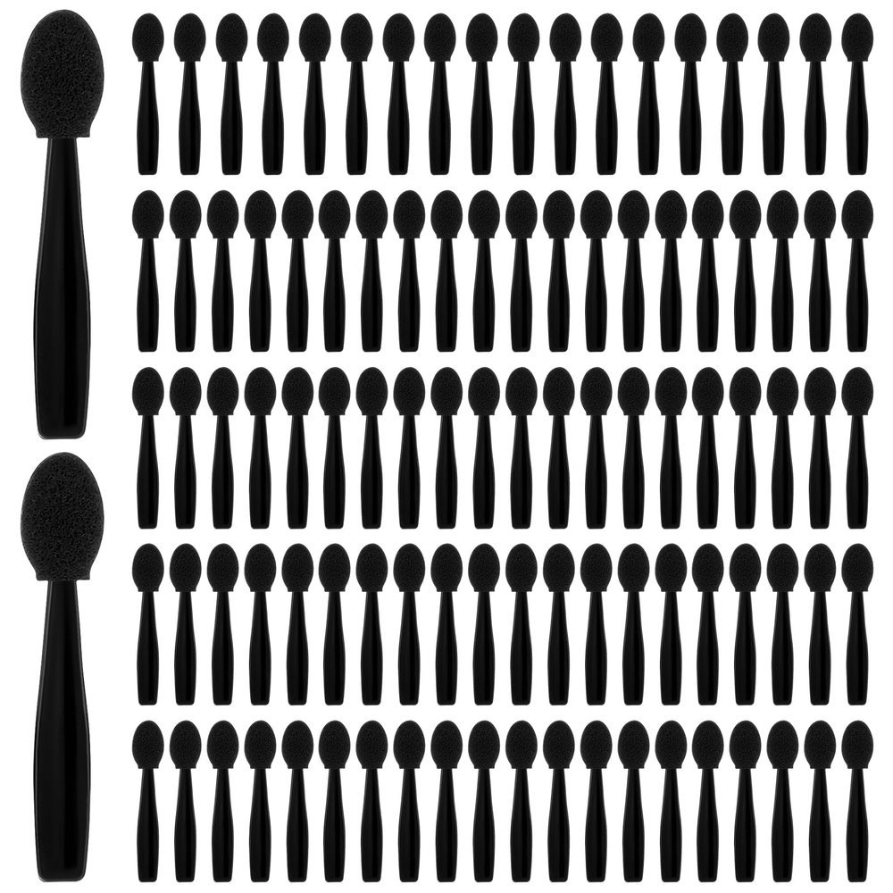 Eyeshadow Applicators, 100PCS Disposable Eyeshadow Brush Set Dual Sides Eye Shadow Brushes Mini Portable Travel Eye Shadow Applicator Sticks Multipurpose Eye Makeup Brushes with Sponge Tip for Women
