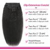 Straight Clip in Human Hair Extensions 110g 8Pcs with 18Clips Full Head for Black Women Natural Black Brazilian Clip in Hair Extension Human Hair Kinky Straight Clip Ins for Women1B 18Inch view 2