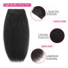Straight Clip in Human Hair Extensions 110g 8Pcs with 18Clips Full Head for Black Women Natural Black Brazilian Clip in Hair Extension Human Hair Kinky Straight Clip Ins for Women1B 18Inch view 4