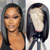 13x4 Lace Front Bob Wigs Human Hair 200 Density HD Transparent Lace Bob Wig for Women 14 inch Short Straight Bob Lace Frontal Wigs Glueless Pre Plucked With Baby Hair Straight Bob Wig Natural Color view 1