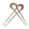 HAKIDZEL 2pcs Vintage Rhinestone Hair Stick Double Prong Hair for Elegant Updos Floral Design for Women Hairstyles and Special Occasions view 1