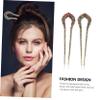 HAKIDZEL 2pcs Vintage Rhinestone Hair Stick Double Prong Hair for Elegant Updos Floral Design for Women Hairstyles and Special Occasions view 4