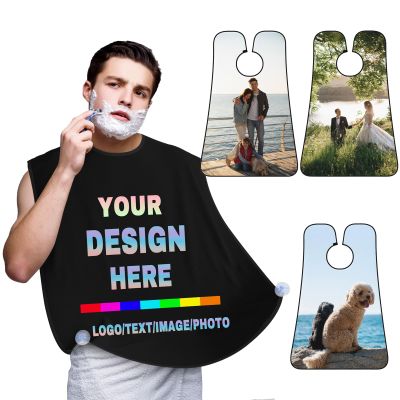 Custom Beard Bib Personalized Beard Hair Catcher Add Your Customized Photo Picture Text Birthday Gifts for Men For Back for Father's Day, Valentine's Day