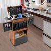 KUMOYOU Rolling Makeup Case, Cosmetic Organizer Trolley Train Case with Keys, Large Storage Swivel Wheels Salon Barber Traveling Trunk for Make Up Hairstylists Nail Tech (Coffee with 2Keys) view 2