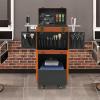 KUMOYOU Rolling Makeup Case, Cosmetic Organizer Trolley Train Case with Keys, Large Storage Swivel Wheels Salon Barber Traveling Trunk for Make Up Hairstylists Nail Tech (Coffee with 2Keys) view 4
